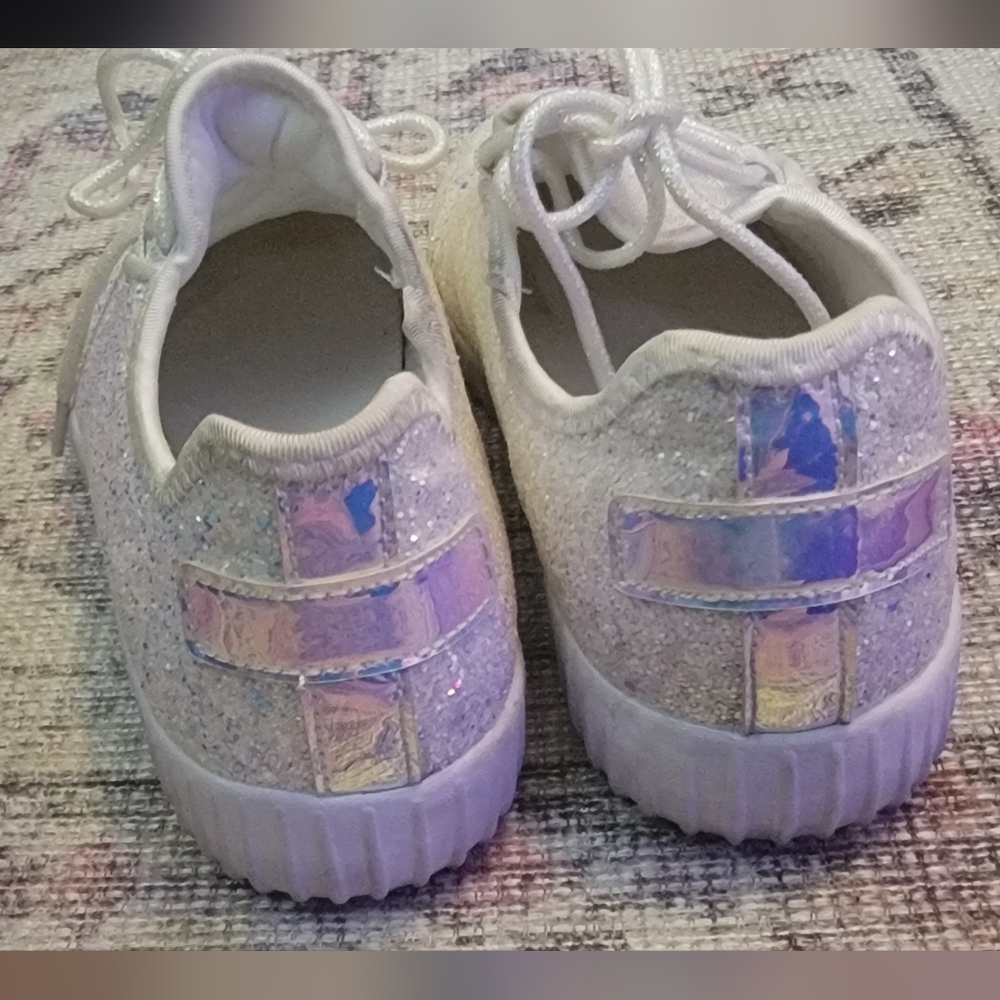 Sparkly White Sneakers Women's Size 7 - Picture 3 of 4